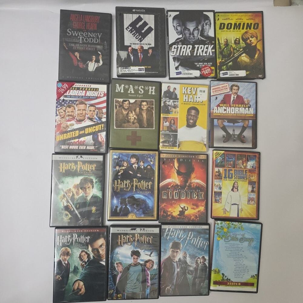 DVD Lot Of 16 Some Rare Titles Enron Sweeney Todd Harry Potter Domino Mash